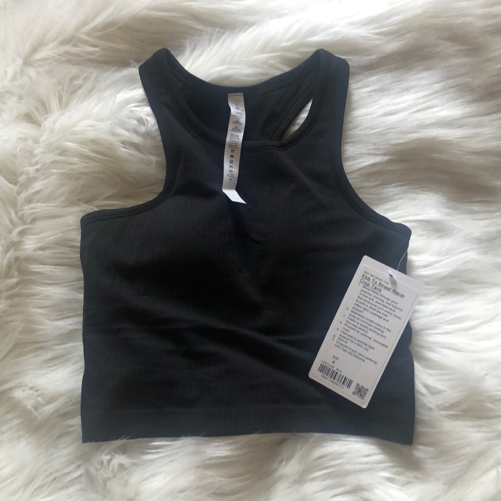 Lululemon Ebb To Street Racerback Crop Tank Black